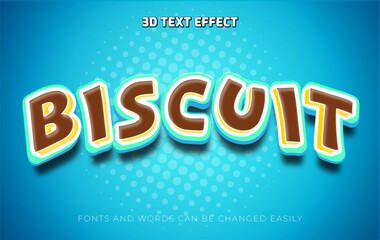Biscuit 3d editable text effect style