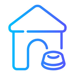dog house Line Gradient Icon
