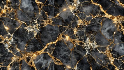 A luxurious high-resolution seamless background featuring a natural black grey marble texture with glittering patterns, ideal for interior and exterior design.