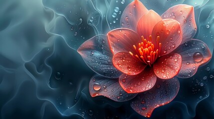 Abstract 3D floral wallpaper with vibrant colors and intricate details
