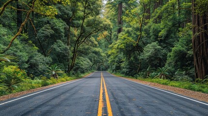 Fototapeta premium Scenic road in Redwood National Forest 