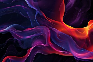 Fototapeta premium Abstract Flowing Lines with Purple and Red Hues