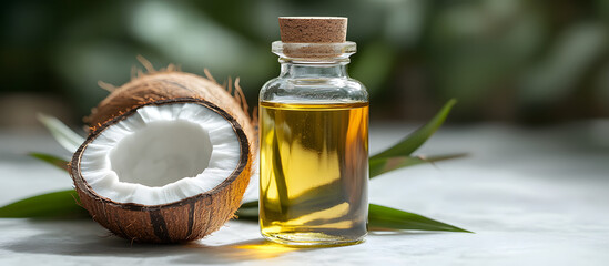A close-up of golden olive oil being poured into a glass bowl, with a rustic wooden background and fresh olives in the background. 