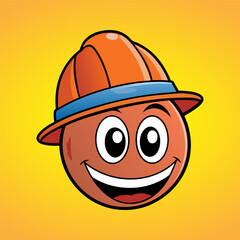 Cheerful smiley face on orange background
