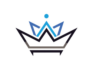 Modern Crown Logo with Sleek Lines - Minimalist Design