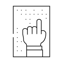 braille print inclusive life line icon vector. braille print inclusive life sign. isolated contour symbol black illustration