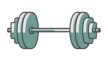 Naklejka premium A flat vector illustration of barbell isolated on white background