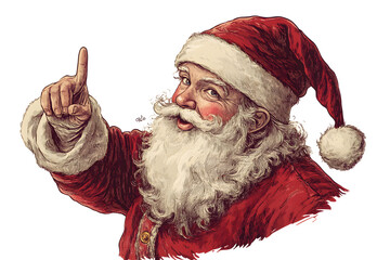 Santa portrait vintage illustration isolated on a white background © Oksana_Latysheva