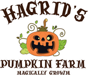 Naklejka premium Vintage Fall Hagrid's Pumpkin SVG