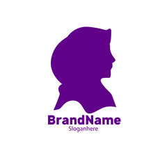 muslimah hijab logo design template vector