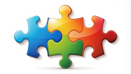 Obraz premium A completed jigsaw puzzle piece fits perfectly into place, forming a seamless line, symbolizing problem-solving, intelligence, and accomplishment in a customizable vector icon design.