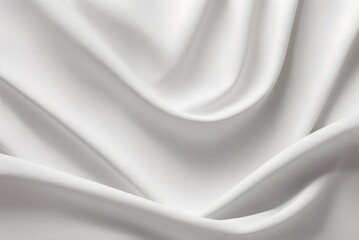 Rippled beautiful white silk fabric texture background 3D rendering