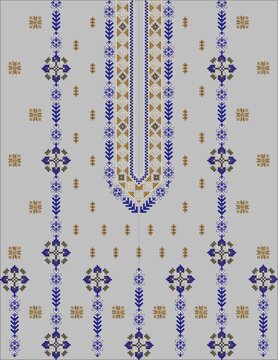pattern with flowers, cross stich with print, Embroidery Design