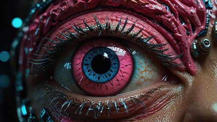 Macro photography of a dramatic mythology inspired eye