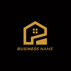 design logo creative home and letter P