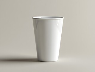 White tumbler mockup displayed on a plain surface, emphasizing its simple and elegant design