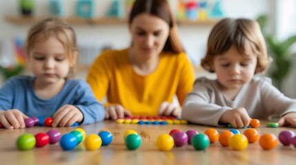 Obraz premium Indoor family games, solving puzzles and riddles