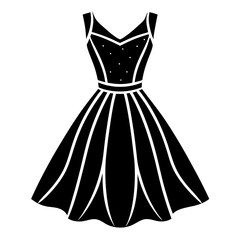 Fit and Flare Dress black vector