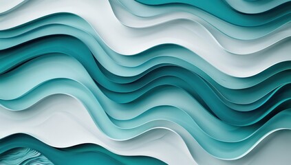 Fototapeta premium Abstract Turquoise Waves Background