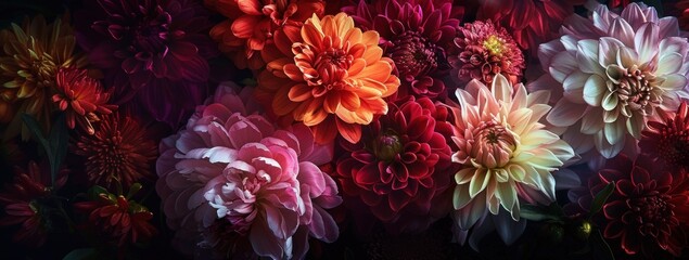 Obraz premium Vibrant Dahlia Bouquet