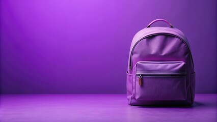 Purple school backpack on a purple background, school, backpack, purple, background, education, accessory, bag