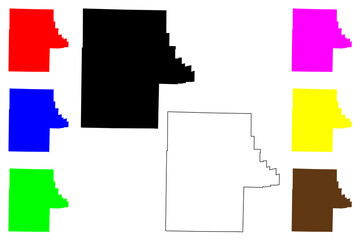 Shannon County, Missouri (U.S. county, United States of America, USA, U.S., US) map vector illustration, scribble sketch Shannon map