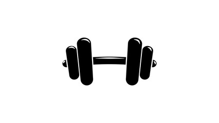 dumbbell icon, black isolated silhouette