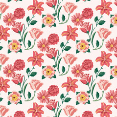 flower  seamless pattern Pattern with simple pretty small flowers, little floral liberty seamless texture background. Spring, summer romantic blossom flower garden seamless pattern for your designs