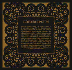 Calligraphic square ornament frame lines