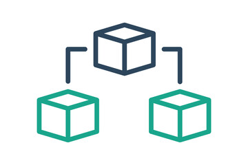 Blockchain icon. icon related to digital. line icon style. data analytics elements vector illustration