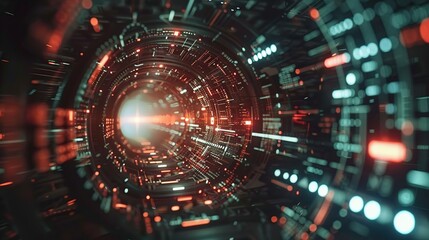 Fototapeta premium Digital Tunnel: A Futuristic Journey