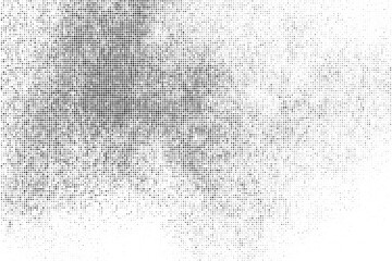 Black Comic Texture On White Background. Old Paper. Modern Dotted Futuristic Backdrop. Fade Noise Overlay. Half Tone Noise. Abstract Wall Pattern. Vector Illustration, Eps 10.