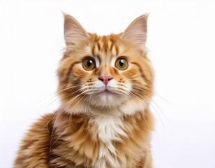Obraz premium Cat looking at camera. isolated on white. Generated image