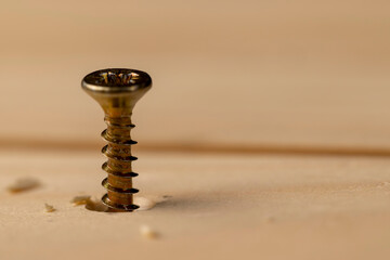 yellow metal self-tapping screws for fixing wooden boards and other wood products