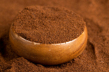 natural ground and roasted coffee for making a drink
