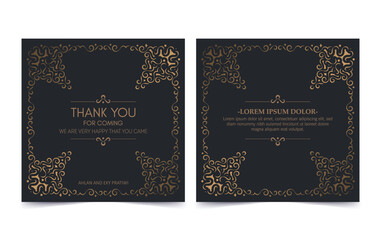 classic gold thank you wedding card