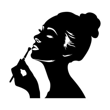 recommend clip art: vector silhouette of a Beautician