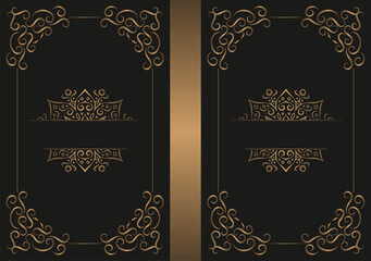 Luxury gold ornamental book cover design