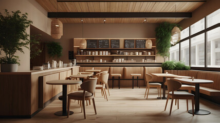 Tranquil Café Vibes: A Clean and Modern Minimalist Space