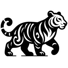 Silhouette of a tiger