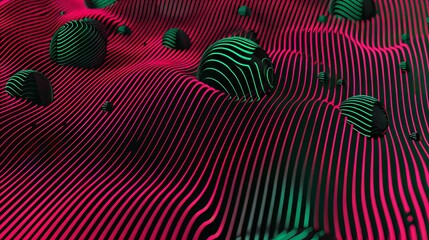 Fototapeta premium abstract futuristic lines of red and green color, on a black background