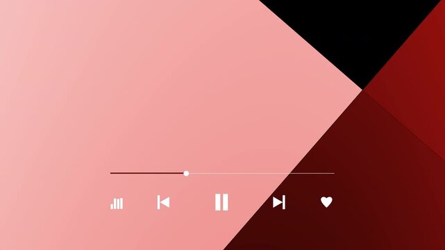 Red music player overlay template animation. Suitable for Youtuber, content creator, music production, etc.
