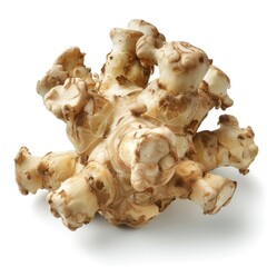 Close up of a raw ginger root.