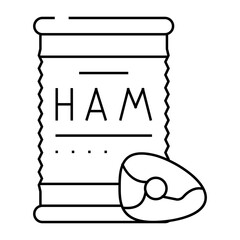 ham canned food line icon vector. ham canned food sign. isolated contour symbol black illustration