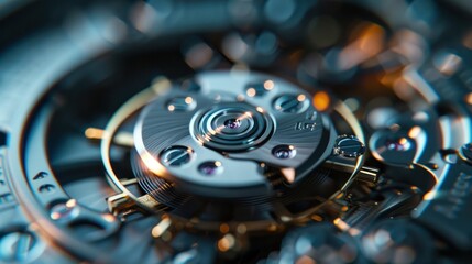 An automatic watch's movement, showing the intricate gears and mechanisms