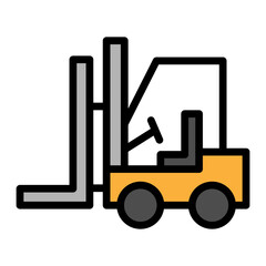 Forklift Vector Filled Icon Design
