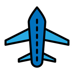 Plane Vector Filled Icon Design