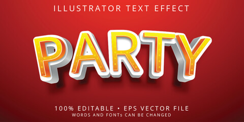 Party typography premium editable text effect style