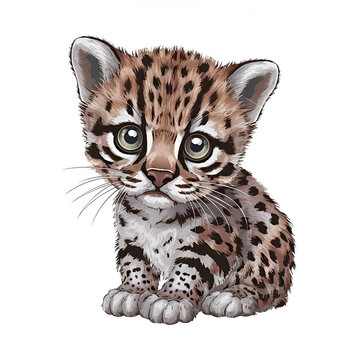 recommend clip art: Ocelot illustration line vector art