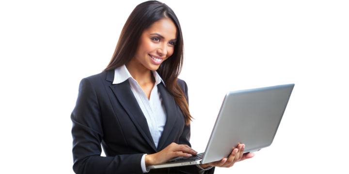 businesswoman using laptop